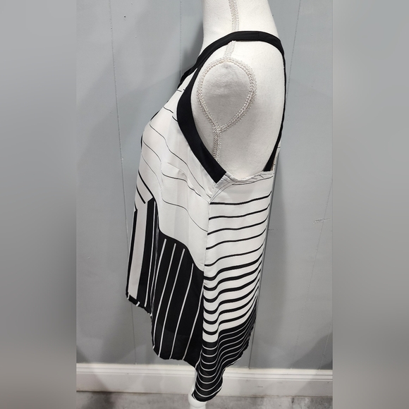 Women's Studio Y Top Blouse Black/White Szs M - Picture 2 of 7